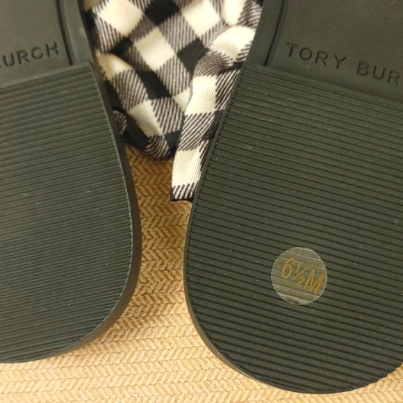 Tory Burch Women's Selby Scarf Sandals Gingham -Black 6 1/2 (New Never W… - Picture 6 of 8